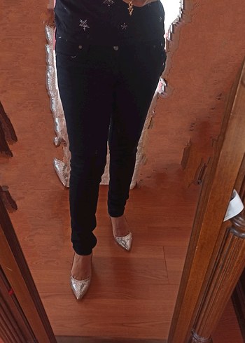 Siyah Kadın Denim Pantolon