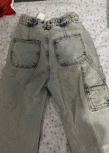 Gri Bol Kesim Kadın Kot Pantolon - Görsel 3