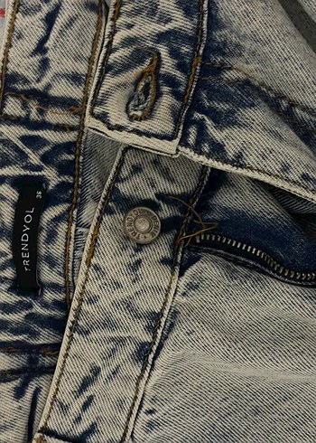 Gri Bol Kesim Kadın Kot Pantolon - Görsel 2