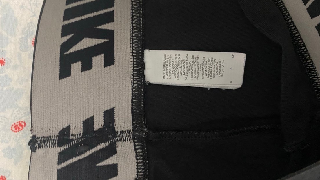 Nike Siyah Baskılı Kadın Tayt Velcro Detaylı - Görsel 3