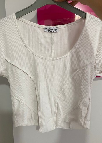 Defacto Deboto Ekru Fitilli Crop Bluz