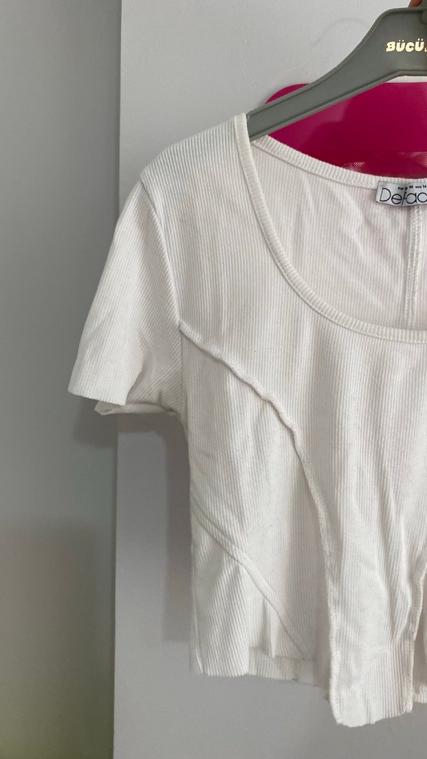 Deboto Ekru Fitilli Crop Bluz — görsel 3/4