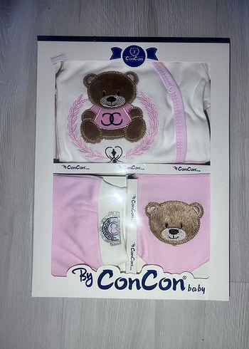 Kız Bebek Pembe Desenli Triko Takım - Görsel 2