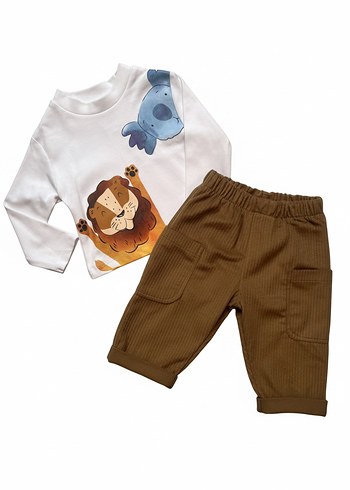 Uzun Kollu Baskılı Bebek Erkek Takım - Görsel 2