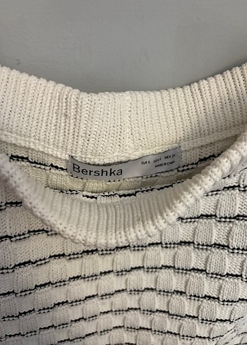 Bershka Örgü Desenli Beyaz Uzun Kadın Etek