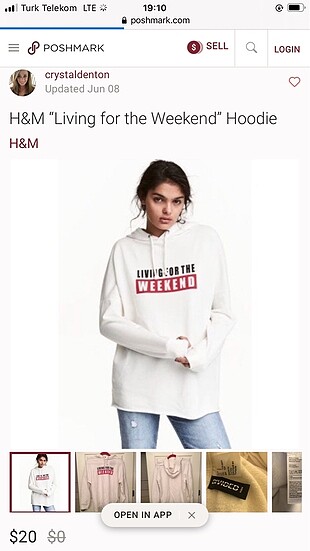H&M beyaz sweat