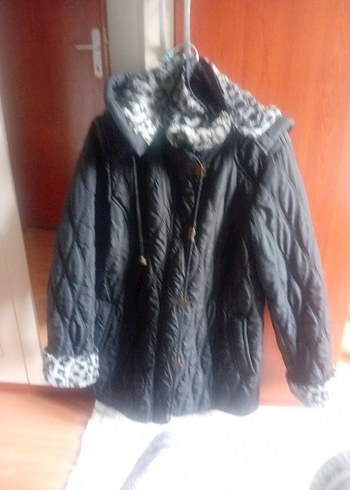 Siyah Kadın Midi Boy Sıcak Kış Montu - Görsel 3