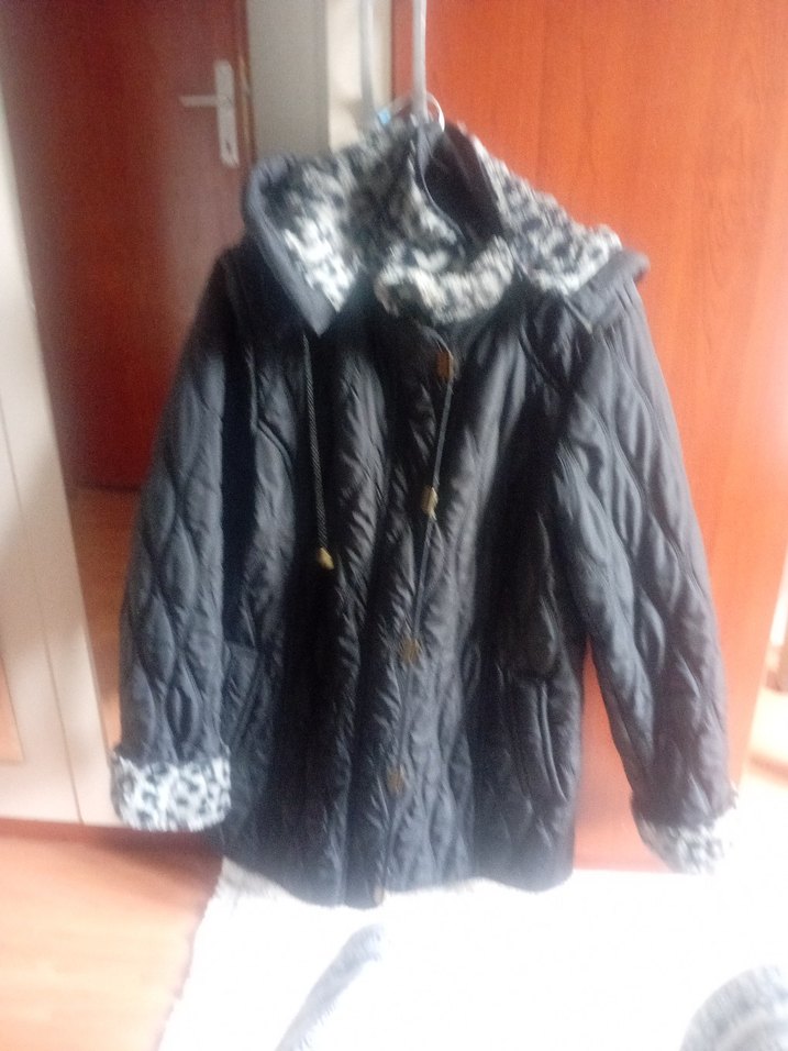 Siyah Kadın Midi Boy Sıcak Kış Montu - Görsel 3