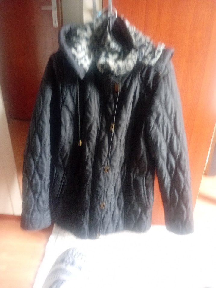 Siyah Kadın Midi Boy Sıcak Kış Montu - Görsel 2