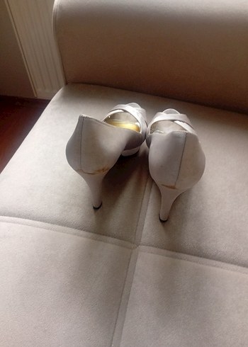 Bej Pliseli Platform Topuklu Kadın Ayakkabı - Görsel 2