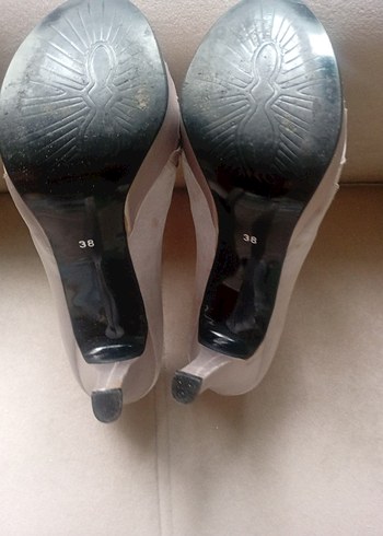 Bej Pliseli Platform Topuklu Kadın Ayakkabı - Görsel 4