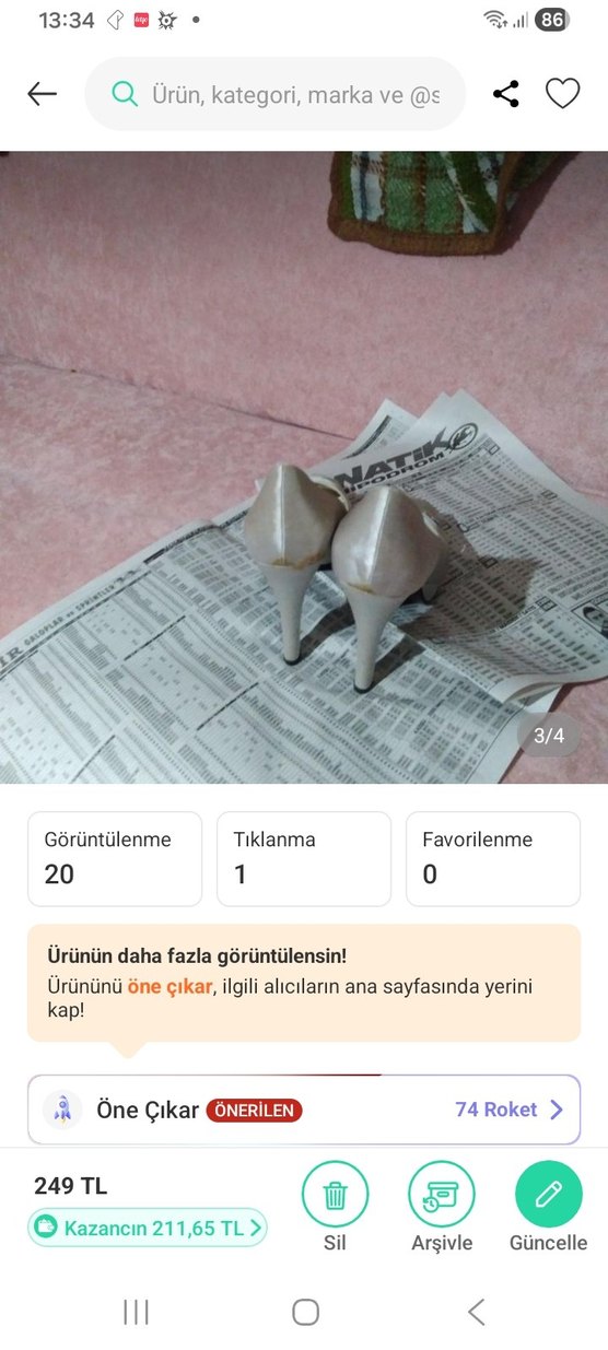 Bej Pliseli Platform Topuklu Kadın Ayakkabı - Görsel 5