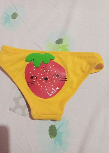 24-36 Ay Beden Sarı Çocuk Baskılı Bikini