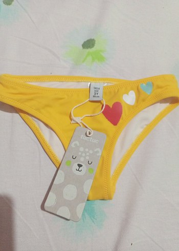 24-36 Ay Beden sarı Renk Sarı Çocuk Baskılı Bikini
