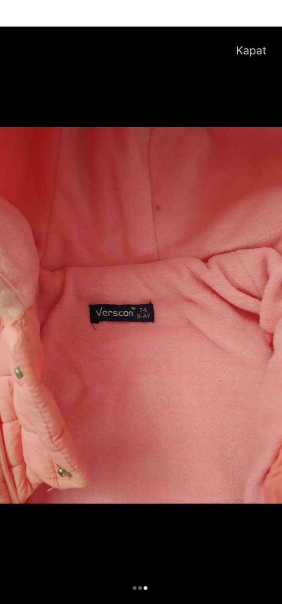 Kapüşonlu Pembe Bebek Tulumu - Görsel 2