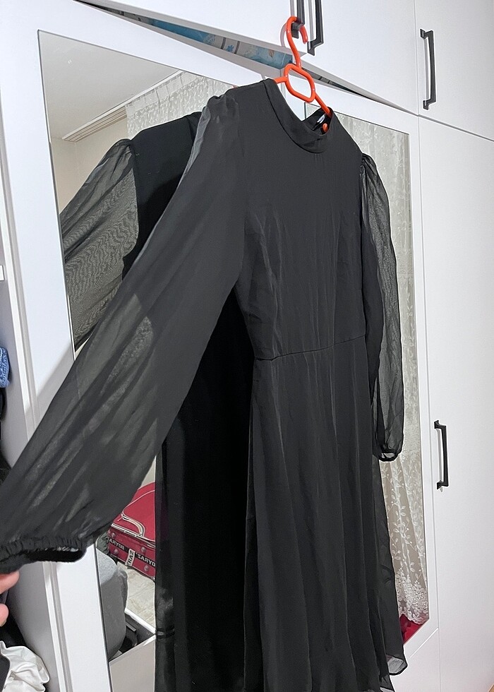 Siyah tül elbise - Görsel 2