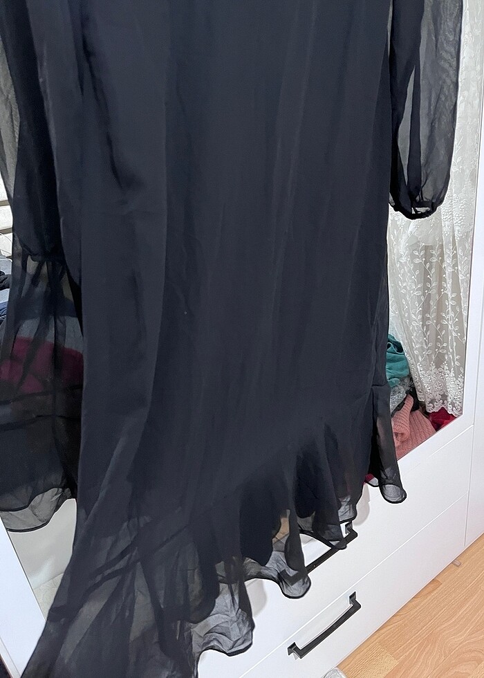 Siyah tül elbise - Görsel 3