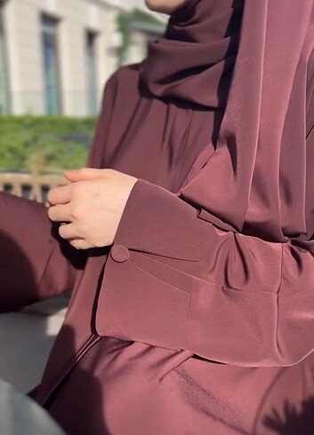 diğer Beden Şal ile Takım Abaya Bordo