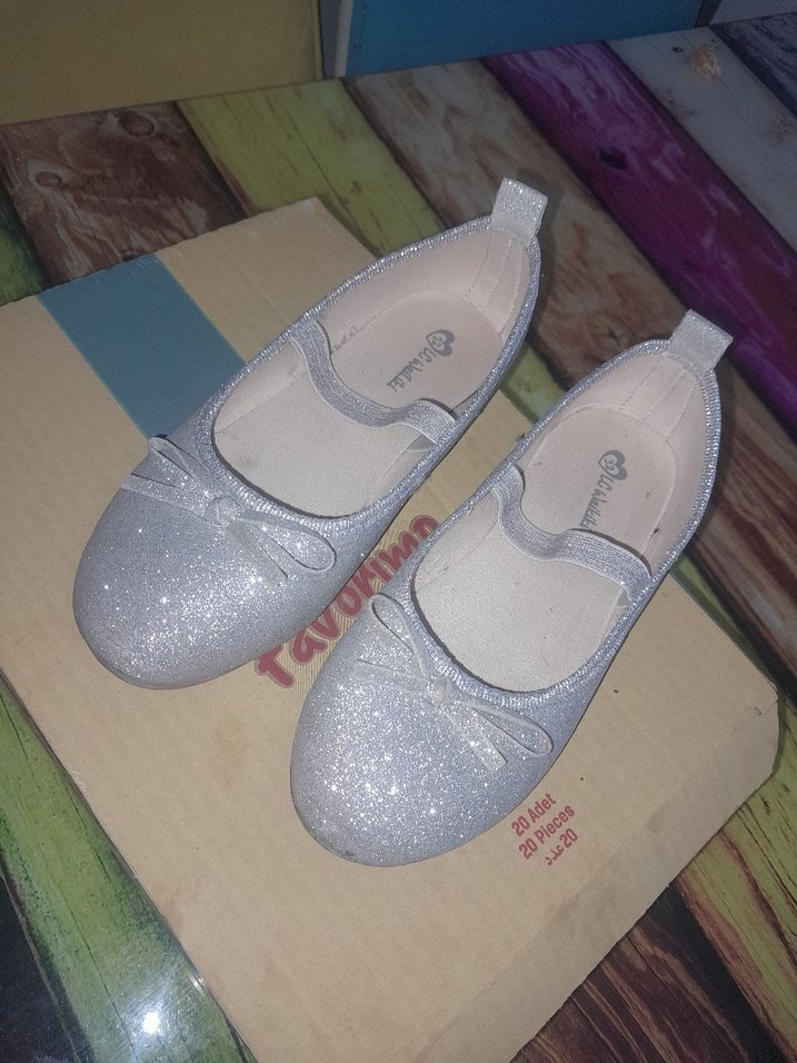 Kız Çocuk Simli gümüş  Babet - Görsel 3