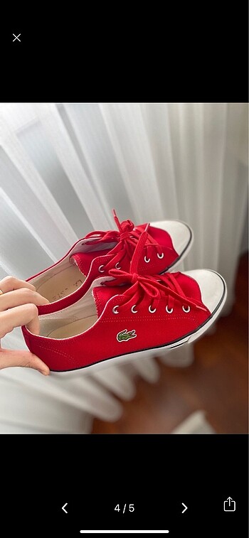 38 Beden kırmızı Renk Lacoste ayakkabı