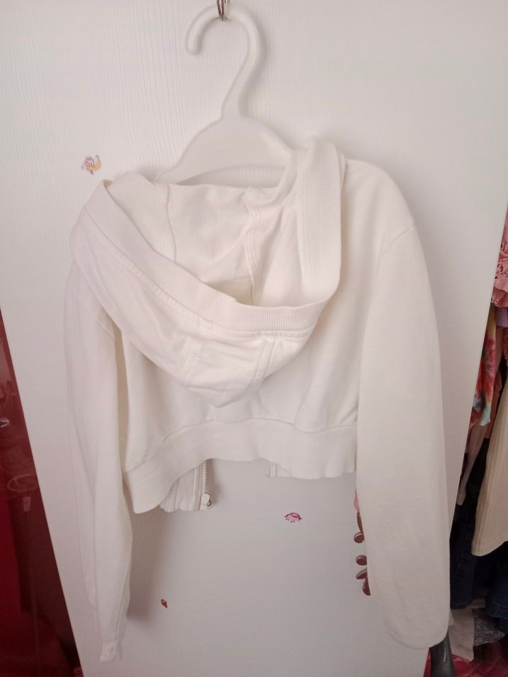 Kızlar için Beyaz Nakışlı Uzun Kollu Bolero - Görsel 2