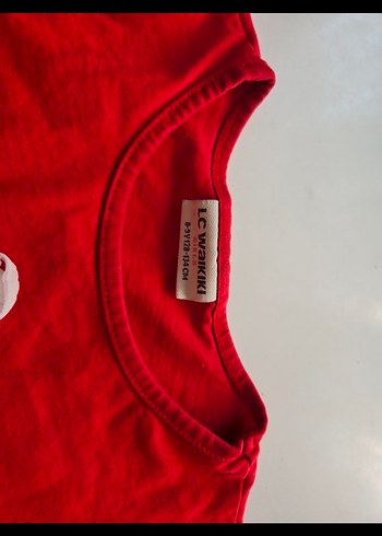 Kız Çocuk Kırmızı Uzun Kollu Triko Tişört - Görsel 2