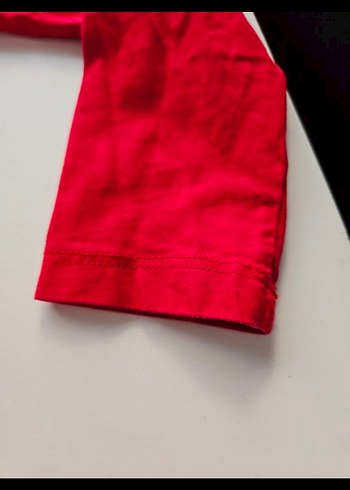 Kız Çocuk Kırmızı Uzun Kollu Triko Tişört - Görsel 4