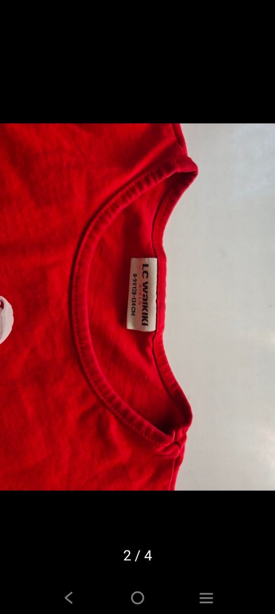 Kız Çocuk Kırmızı Uzun Kollu Triko Tişört - Görsel 2