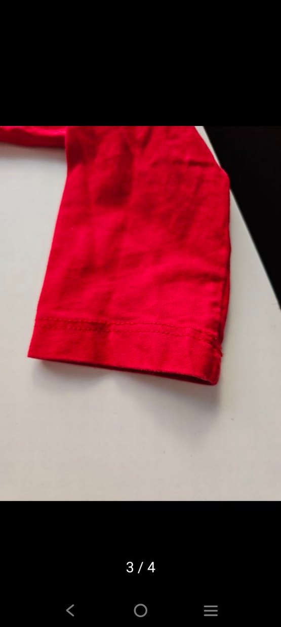 Kız Çocuk Kırmızı Uzun Kollu Triko Tişört - Görsel 4