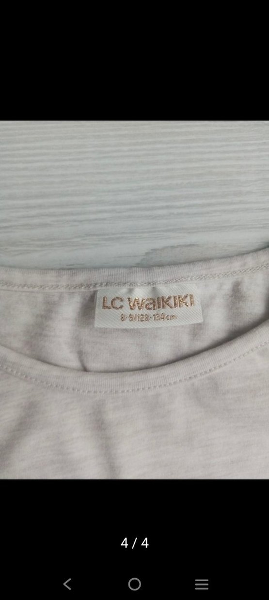 Kız Çocuk Gri Uzun Kollu Tişört Tül Detaylı - Görsel 4