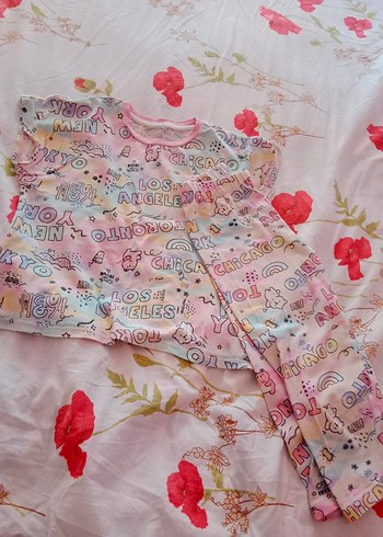 Kız Çocuk Renkli Kısa Kollu Tie-Dye Pijama