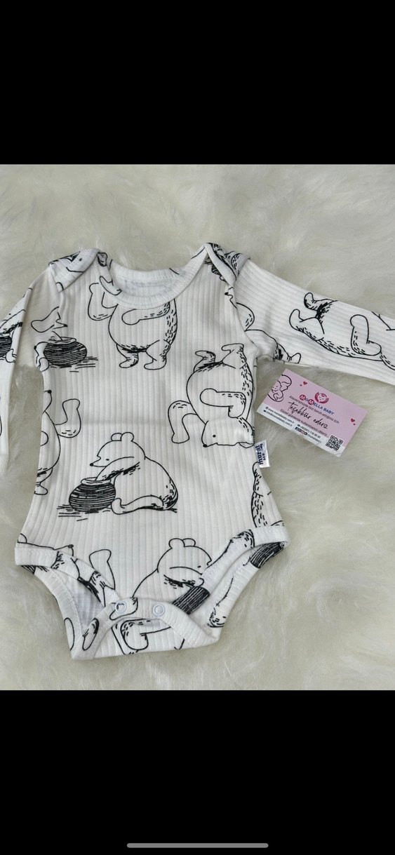 Pamuklu Uzun Kollu Baskılı Bebek Body - Görsel 2