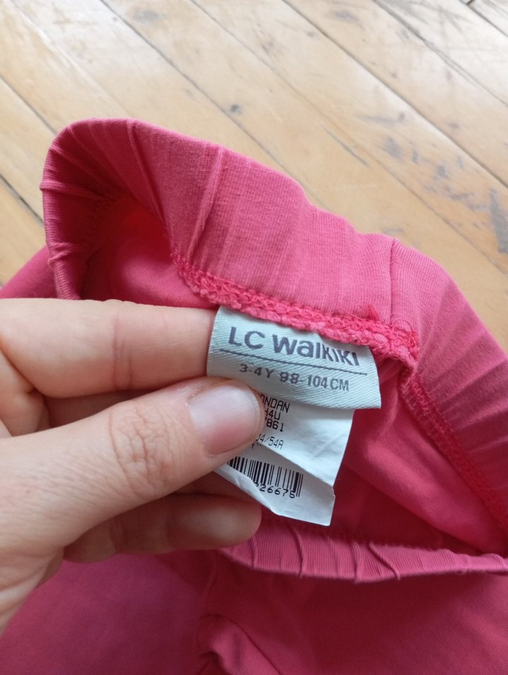 Kız Çocuk Pembe Basic Tayt - Görsel 2