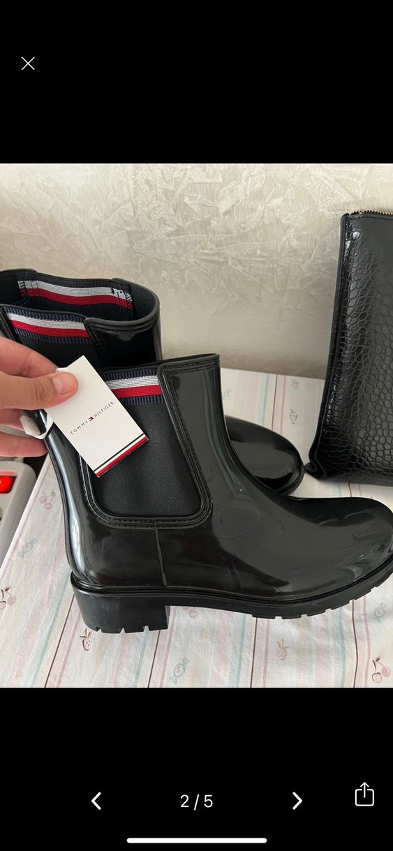 Tommy Hilfiger Parlak Siyah Kadın çizme bot - Görsel 2