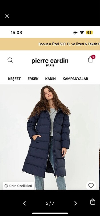 Pierre Cardin Pierre Cardin kaz tüyü mont