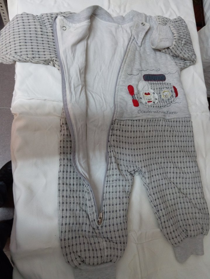 Gri Fermuarlı Bebek Erkek Tulumu - Görsel 4