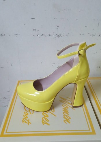Sarı Platform Topuklu Kadın Ayakkabı - Görsel 2