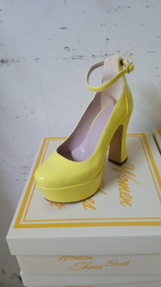 Sarı Platform Topuklu Kadın Ayakkabı - Görsel 3