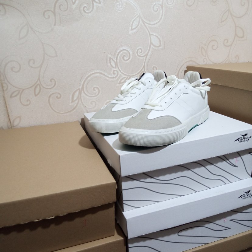 Beyaz Gri Spor Ayakkabı Stiletto Topuklu - Görsel 4