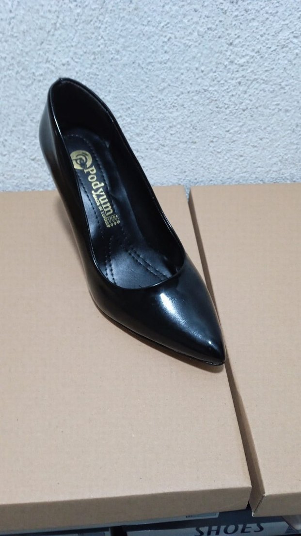 Siyah Parlak Stiletto Topuklu Kadın Ayakkabı - Görsel 2