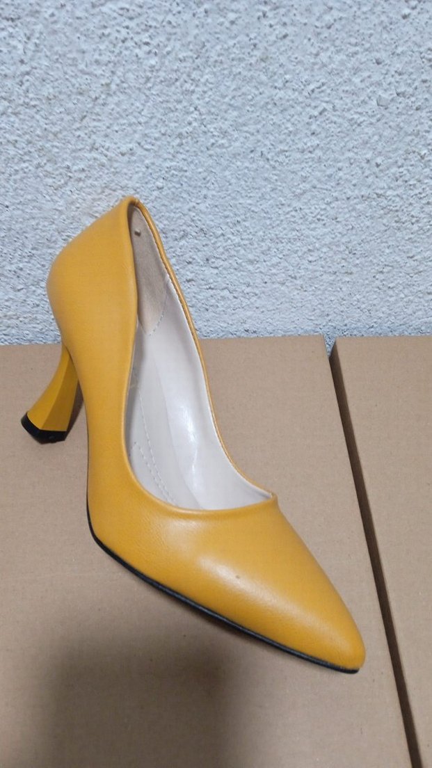 Sarı Modern Klasik Stiletto Topuklu Kadın Ayakkabı - Görsel 3