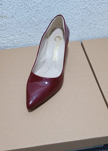 Bordo Rugan Topuklu Kadın Ayakkabı - Görsel 2