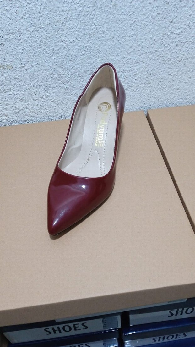 Bordo Rugan Topuklu Kadın Ayakkabı - Görsel 2