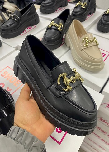 Altın Tokalı Siyah  Kadın Loafer - Görsel 2