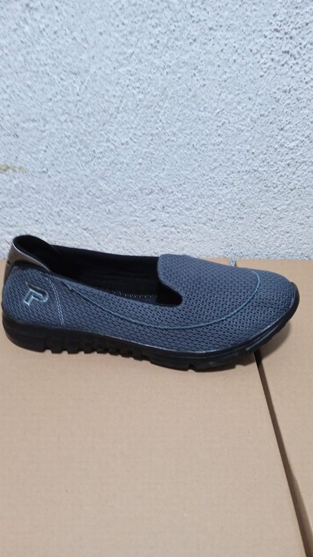 Gri Kadın Günlük Spor Ayakkabı Velcro - Görsel 2