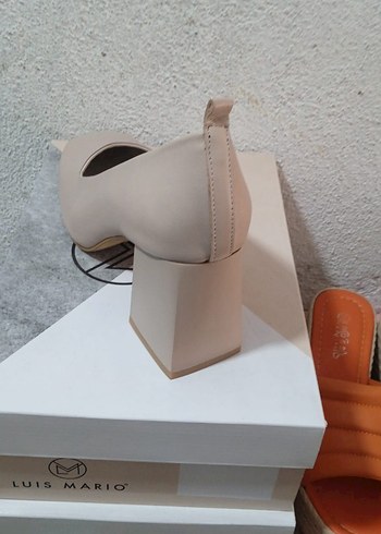 40 Beden Bej Kadın Topuklu Stiletto Modern Şıklık
