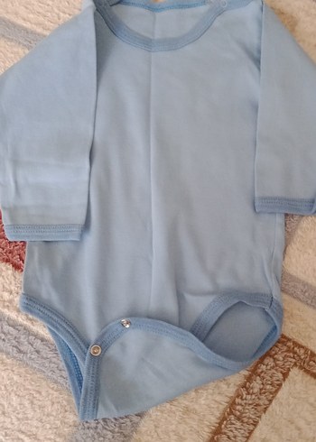 Bebek Uzun Kollu Beyaz Pamuklu Body - Görsel 2