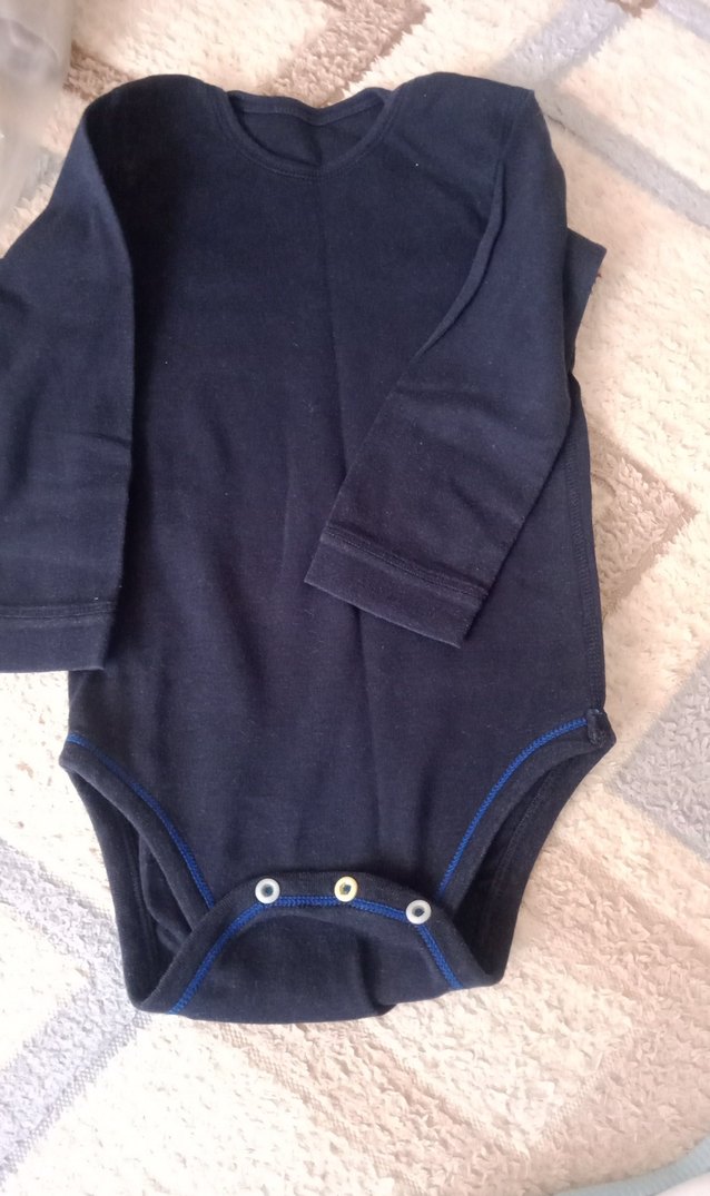 Bebek Uzun Kollu Beyaz Pamuklu Body - Görsel 3