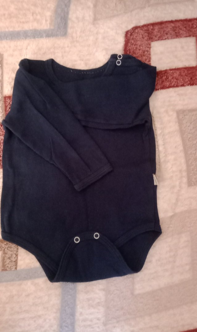 Bebek Uzun Kollu Beyaz Pamuklu Body - Görsel 4