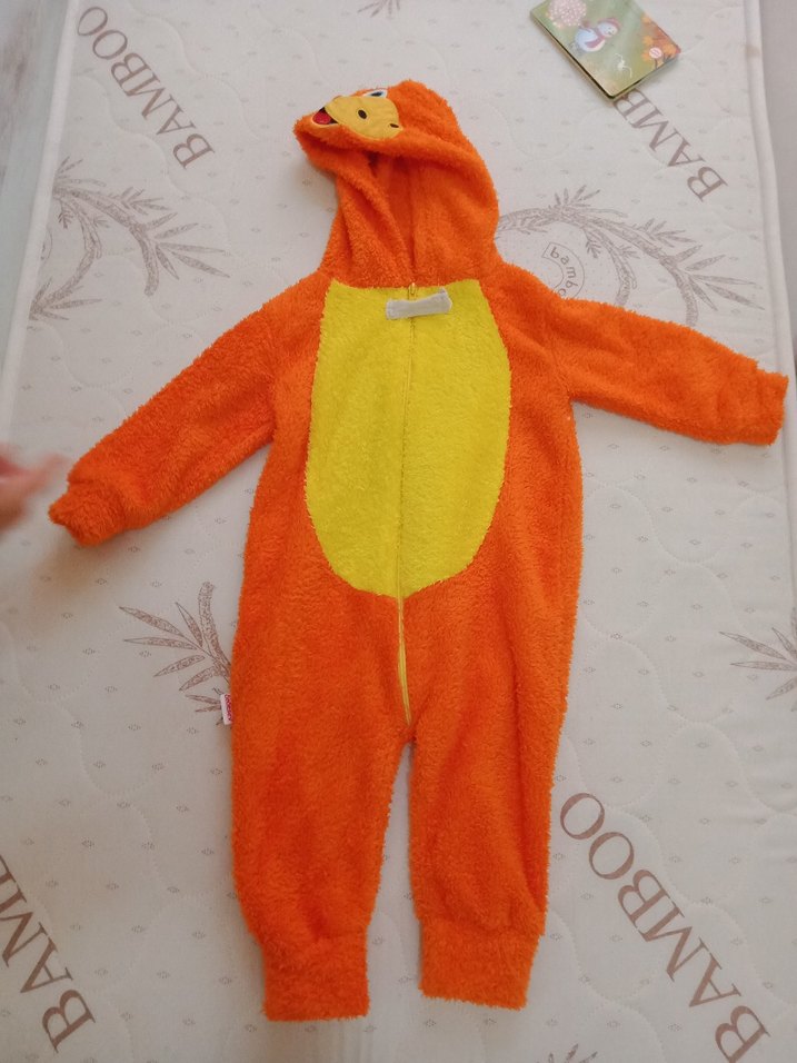 Turuncu Fermuarlı cocuk Tulumu - Görsel 4